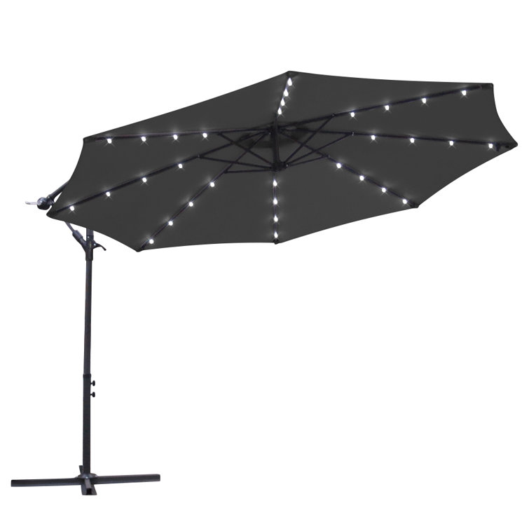 Dakota Fields Oullins 3m Cantilever Parasol with Lights Wayfair.co.uk